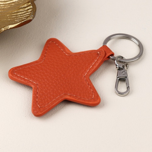 Orange Mix Faux Leather Star Keyring by Peace of Mind